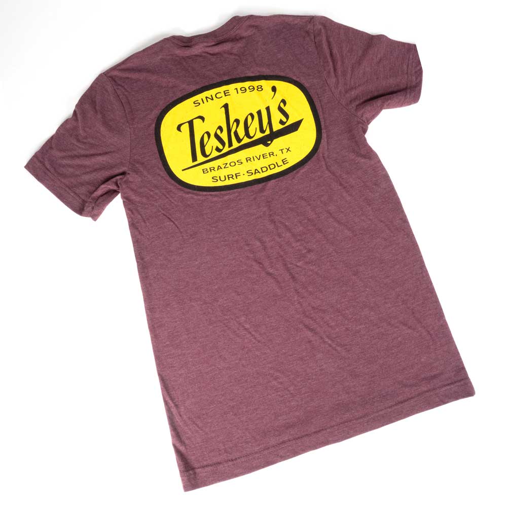Teskey's Brazos River Tee - Maroon TESKEY'S GEAR - SS T-Shirts Ouray Sportswear   