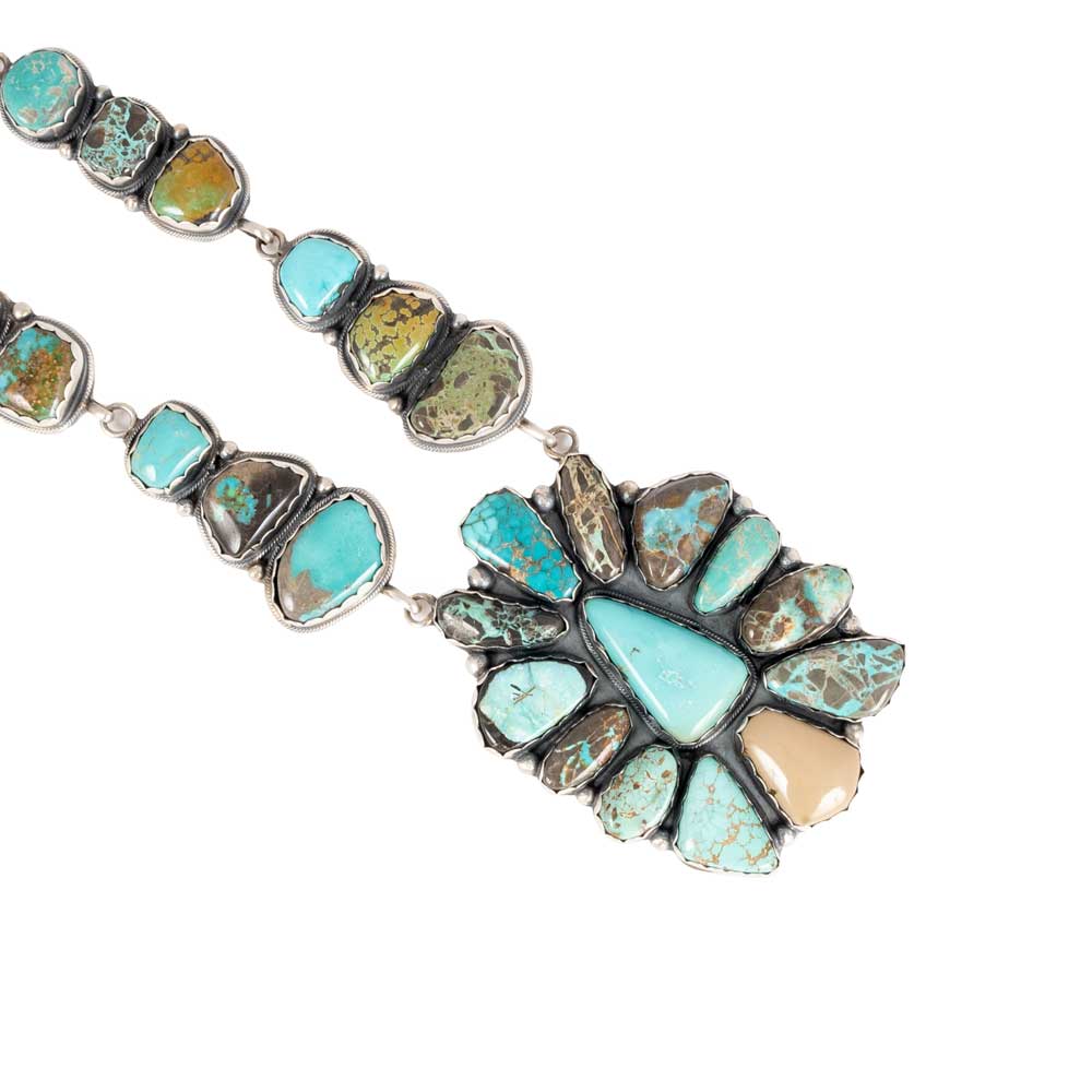 Royston Lariat Turquoise Squash Blossom Necklace WOMEN - Accessories - Jewelry - Necklaces Sunwest Silver   