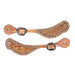 Teskey's Gator Print Spur Straps Tack - Spur Straps Teskey's Antiqued Silver  