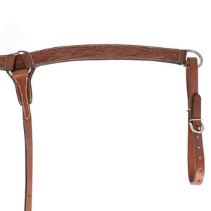 Teskey's 1-1/2" Leather Breast Collar with Floral Tooling Tack - Breast Collars Teskey's Chestnut  