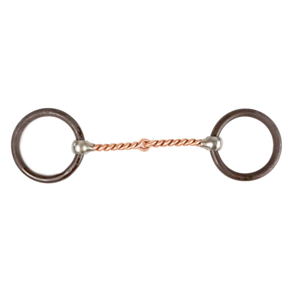 Antique Brown Loose O-Ring Twisted Copper Snaffle Mouth Bit Tack - Bits, Spurs & Curbs - Bits Formay   