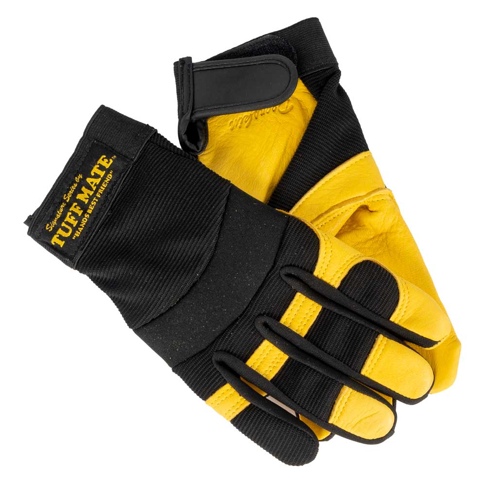 Tuff Mate Genuine Deerskin Gloves with Mesh Back Farm & Ranch - Barn Supplies - Accessories Tuff Mate Small  