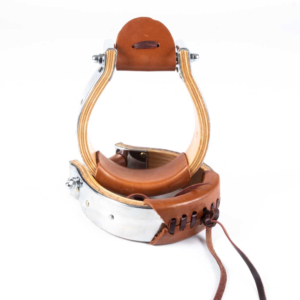 Teskey's Stainless Monel Stirrups with Leather Treads - Teskeys Teskey's Stainless Monel Stirrups with Leather Treads - Teskeys