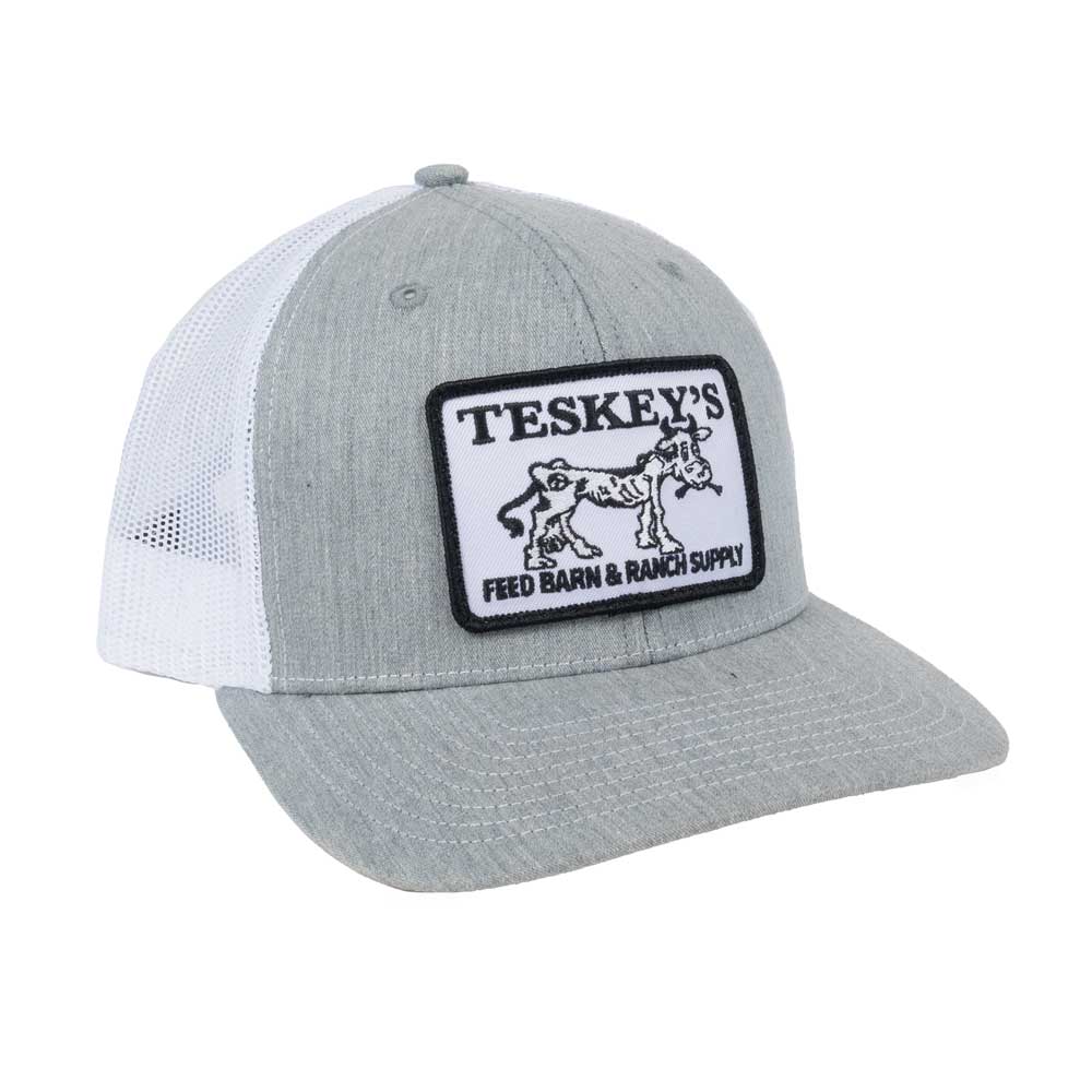 Teskey's Feed Barn Cow Cap - Heather Grey/White TESKEY'S GEAR - Baseball Caps RICHARDSON   