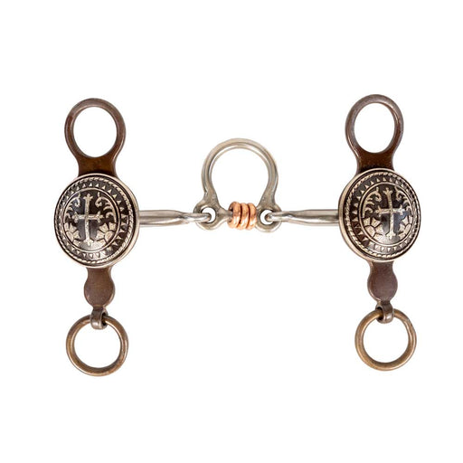 Santa Fe Red Cross Concho Floating Broken Spade Copper Roller Bit Tack - Bits Formay   