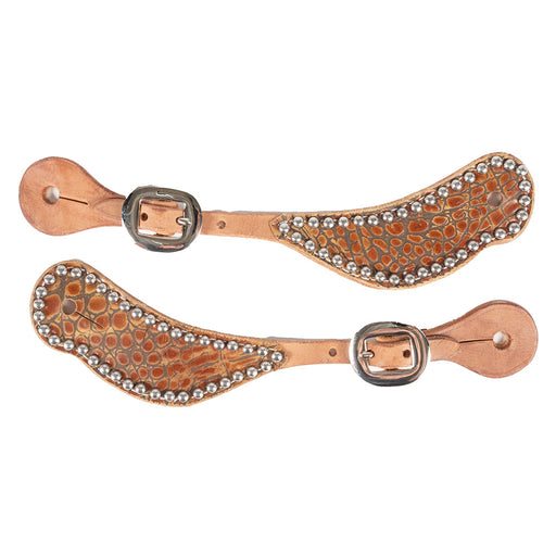 Teskey's Gator Print Spur Straps Tack - Spur Straps Teskey's Silver  