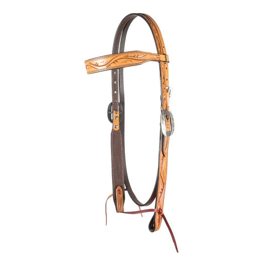Teskey's Browband Headstall w/Arrow Tooling Tack - Headstalls Teskey's