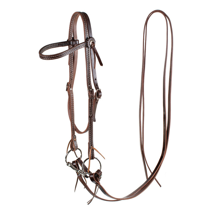 Teskey's Browband Smooth Snaffle Bridle Rig Tack - Rigs Teskey's Dark oil