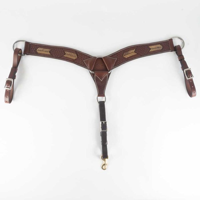 Teskey's Basket Stamped Breast Collar with Rawhide Tack - Breast Collars Teskey's   