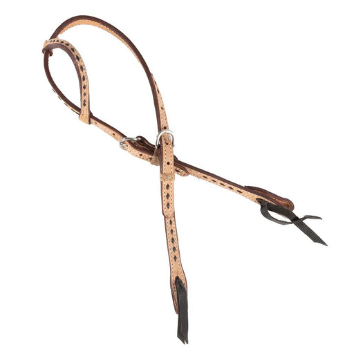 Teskey's Buckstitch Roughout One Ear Headstall Tack - Headstalls Teskey's Black  