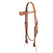 Teskey's Browband Headstall w/White Buckstitch Tack - Headstalls Teskey's Light Oil