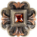 Copper Flower Concho with Red Stone Tack - Conchos & Hardware MISC Chicago Screw 1" 