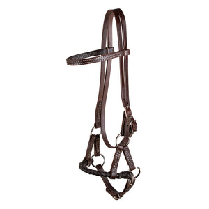 Teskey's Leather Braided Noseband Side Pull Tack - Headstalls Teskey's Latigo  