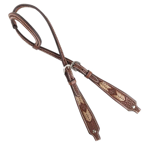 Teskey's Basketweave One Ear Headstall Tack - Headstalls Teskey's Heavy Oil  
