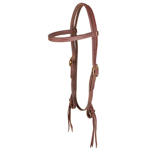 Teskey's Browband Headstall With Pineapple Knot Tack - Headstalls Teskey's Heavy Oil  