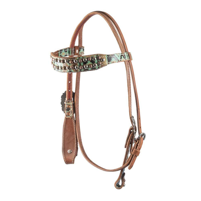 NEW Cactus Turquoise & Chocolate Aztec Browband Headstall Sale Barn CACTUS SADDLERY   