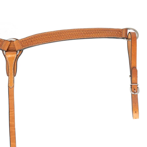 Teskey's 1-1/2" Leather Breast Collar with Basketweave & Shell Border Tack - Breast Collars Teskey's Light Oil  