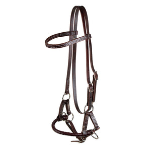 Teskey's Leather Braided Noseband Side Pull Tack - Headstalls Teskey's Heavy oil  