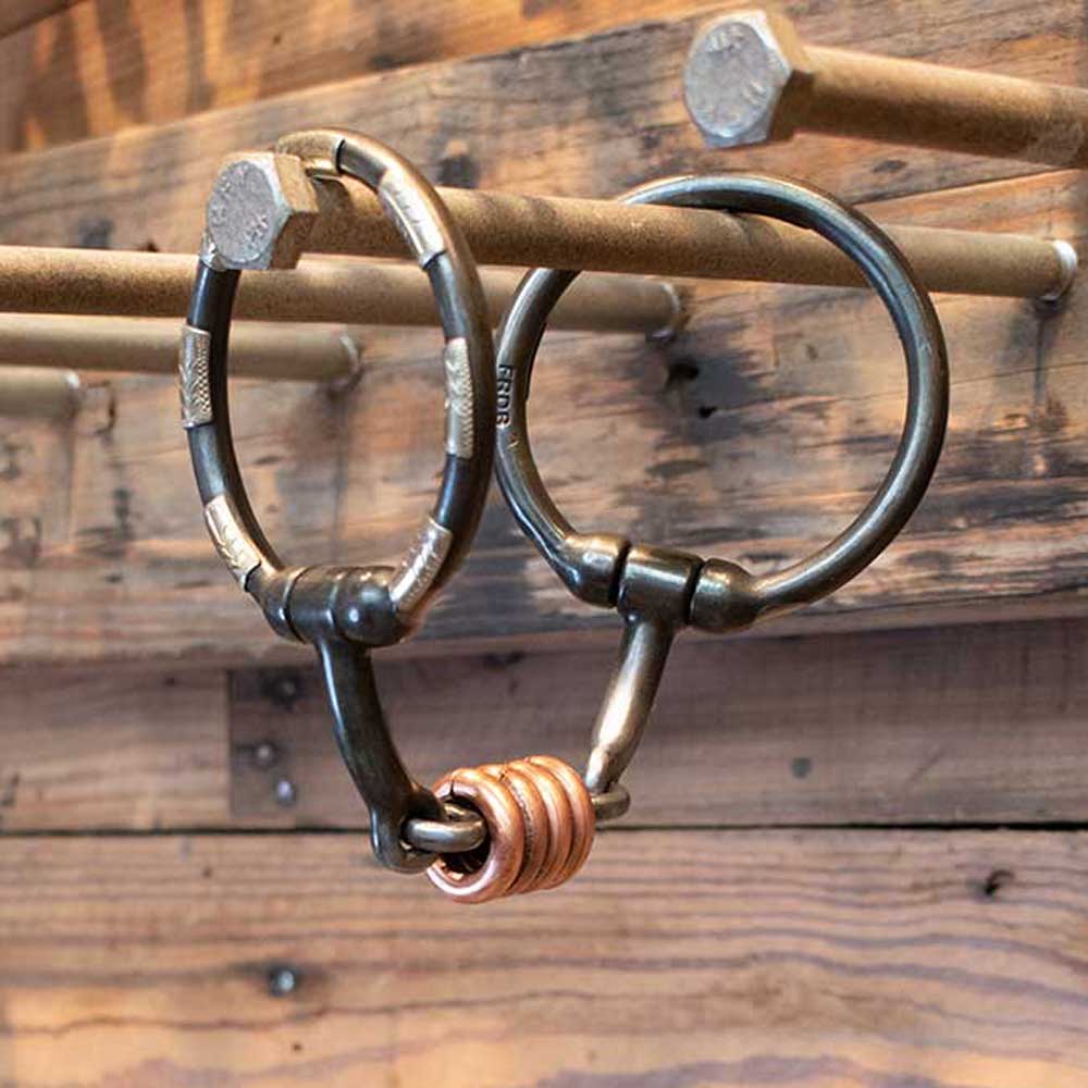 Teskey's Fixed Ring Dogbone Bit With Copper Rollers Tack - Bits, Spurs & Curbs - Bits Teskey's   