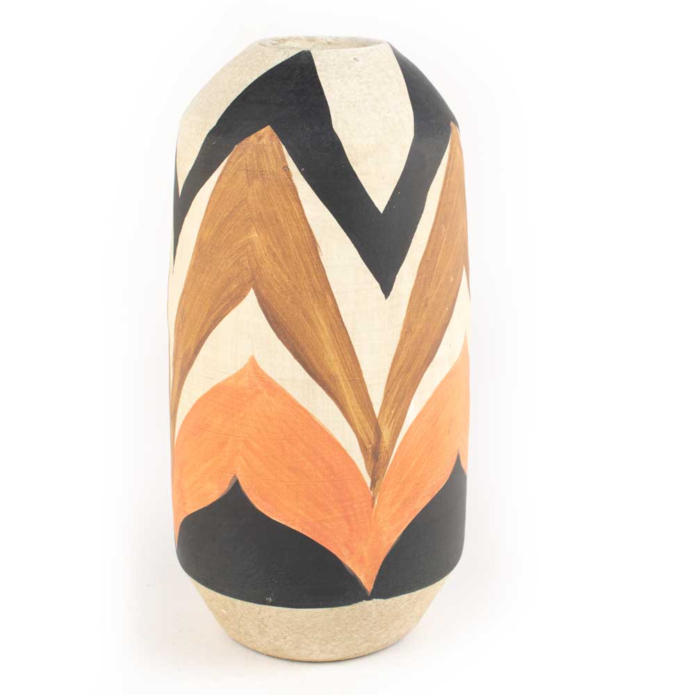 Kalalou Small Tan & Brown Ceramic Vase HOME & GIFTS - Home Decor - Decorative Accents KALALOU   