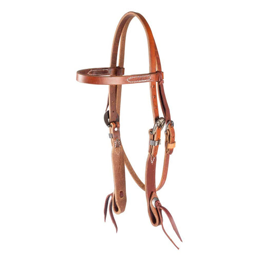 Teskey's Browband Headstall w/Longhorn Buckles Tack - Headstalls Teskey's Hermann Oak
