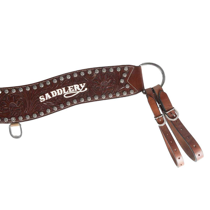 Teskey's Saddlery Chestnut Floral Tooled Tripping Collar Tack - Breast Collars Teskey's   