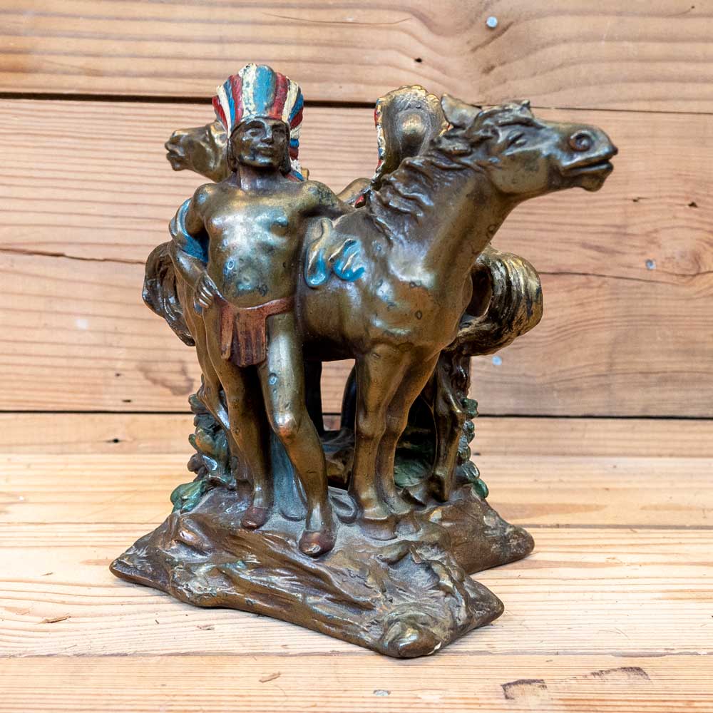 Antique Native newest American Bronze Bookend