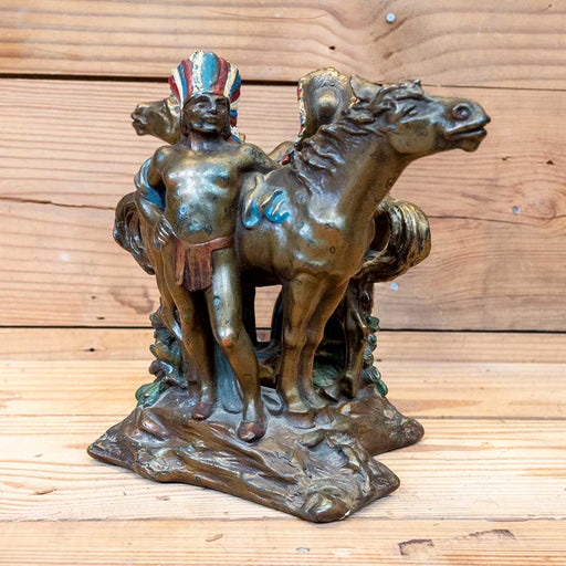 1928 Bronze Native American Bookends Collectibles MISC