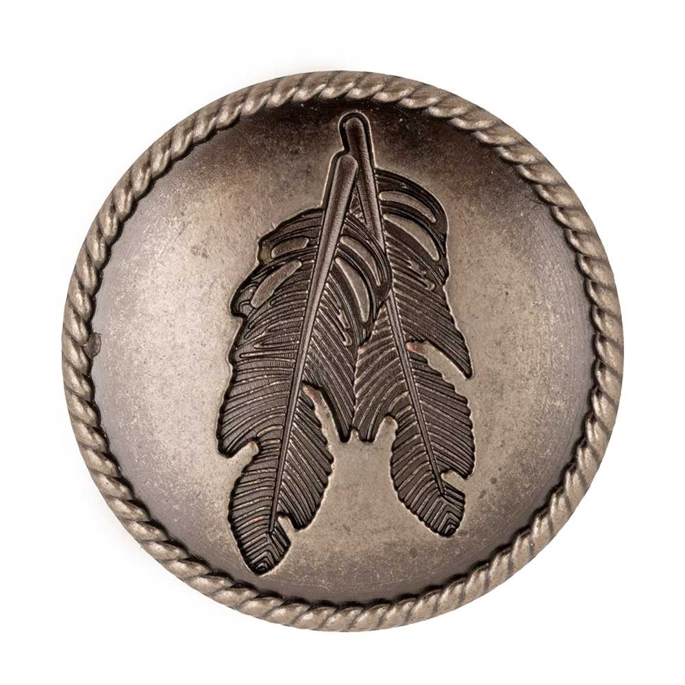 Roped Edge Feather Concho Tack - Conchos & Hardware - Conchos MISC Chicago Screw 1 1/2" 