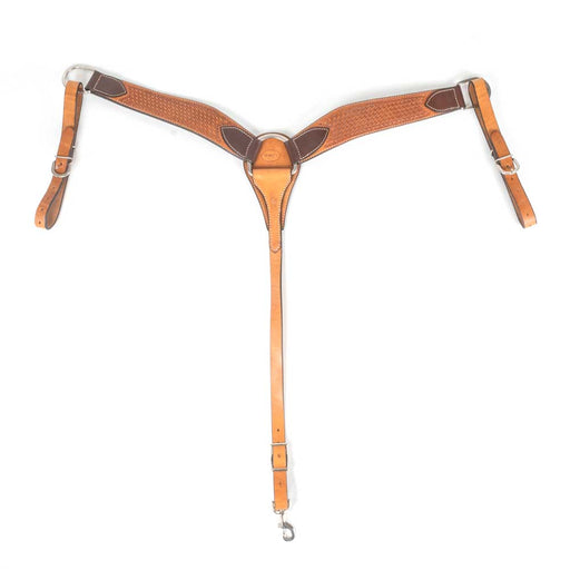 Teskey's 2-1/2" Leather Breast Collar with Basketweave & Shell Border Tack - Breast Collars Teskey's   