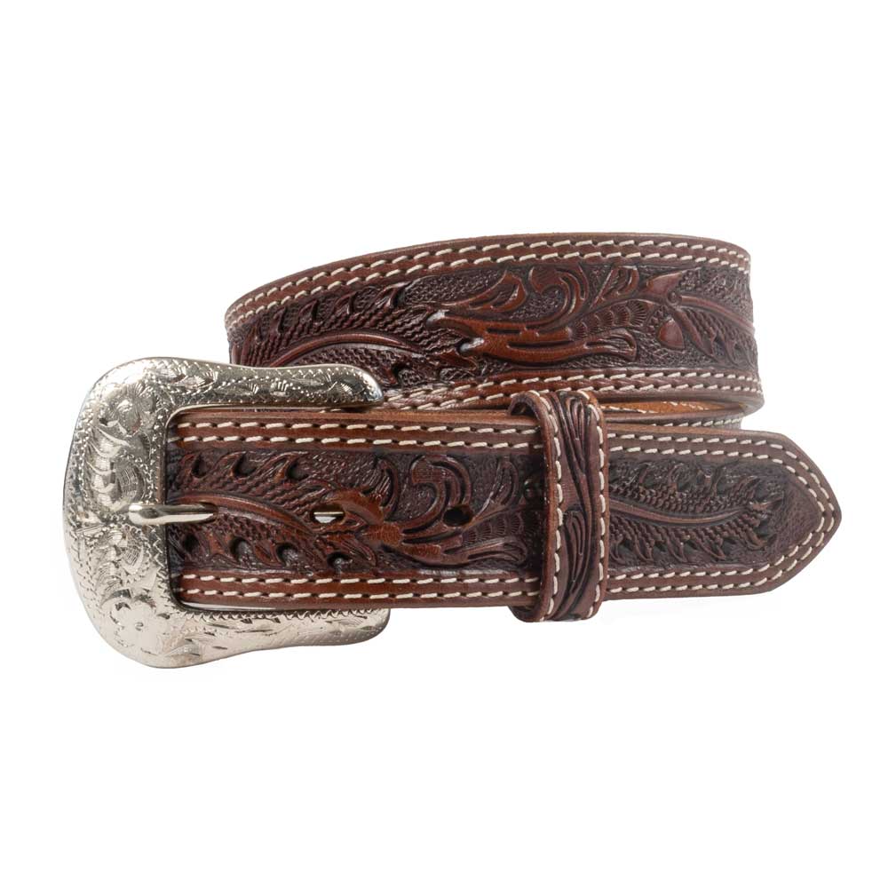 Ennis Acorn Tooled Belt MEN - Accessories - Belts & Suspenders Beddo Mountain Leather Goods   
