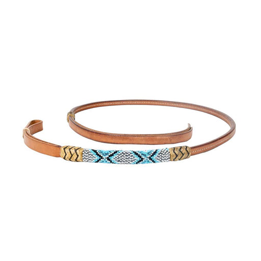 Teskey's Hand Beaded Blue, White, & Silver Over & Under Tack - Whips, Crops & Quirts TESKEY'S   