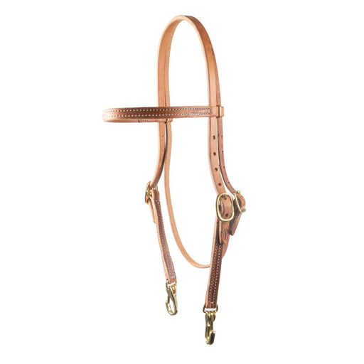 Teskey's Browband Headstall w/Brass Snap Ends Tack - Headstalls Teskey's