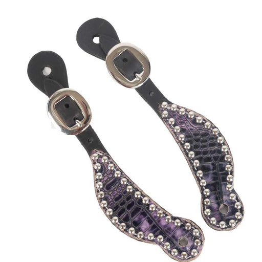 Teskey's Chocolate Purple Gator Spur Straps- Youth Tack - Spur Straps Teskey's   