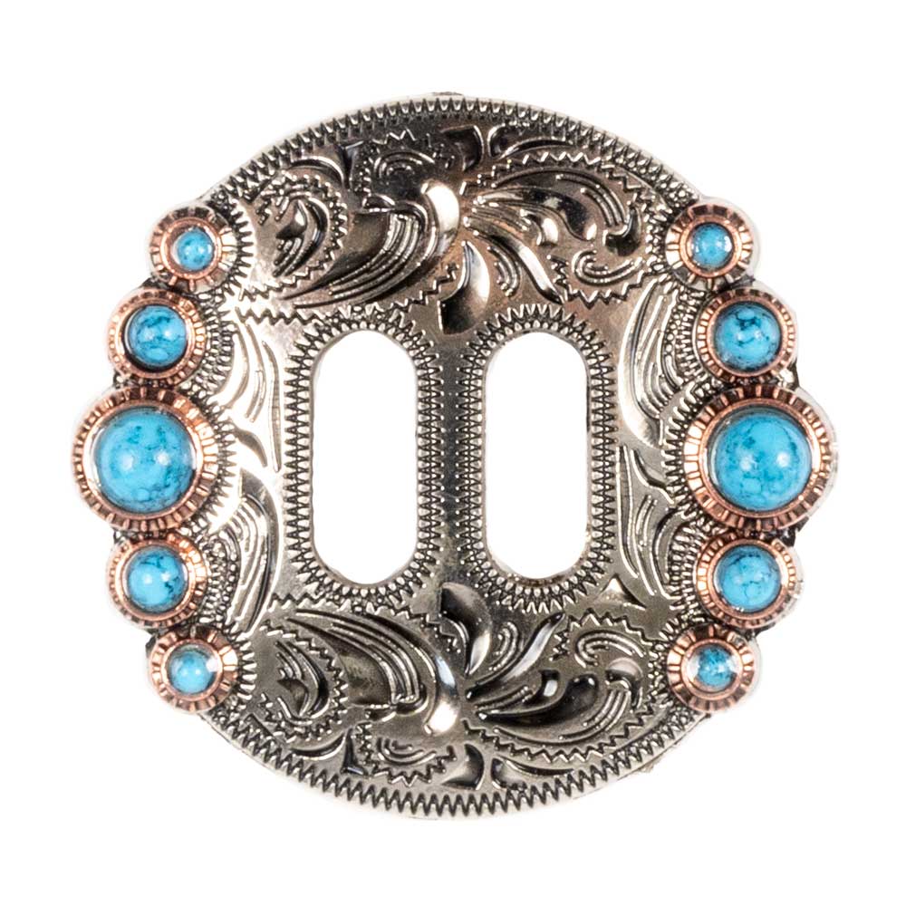 Slotted Stock Show With Turquoise 1 1/2" Concho Tack - Conchos & Hardware - Conchos MISC   
