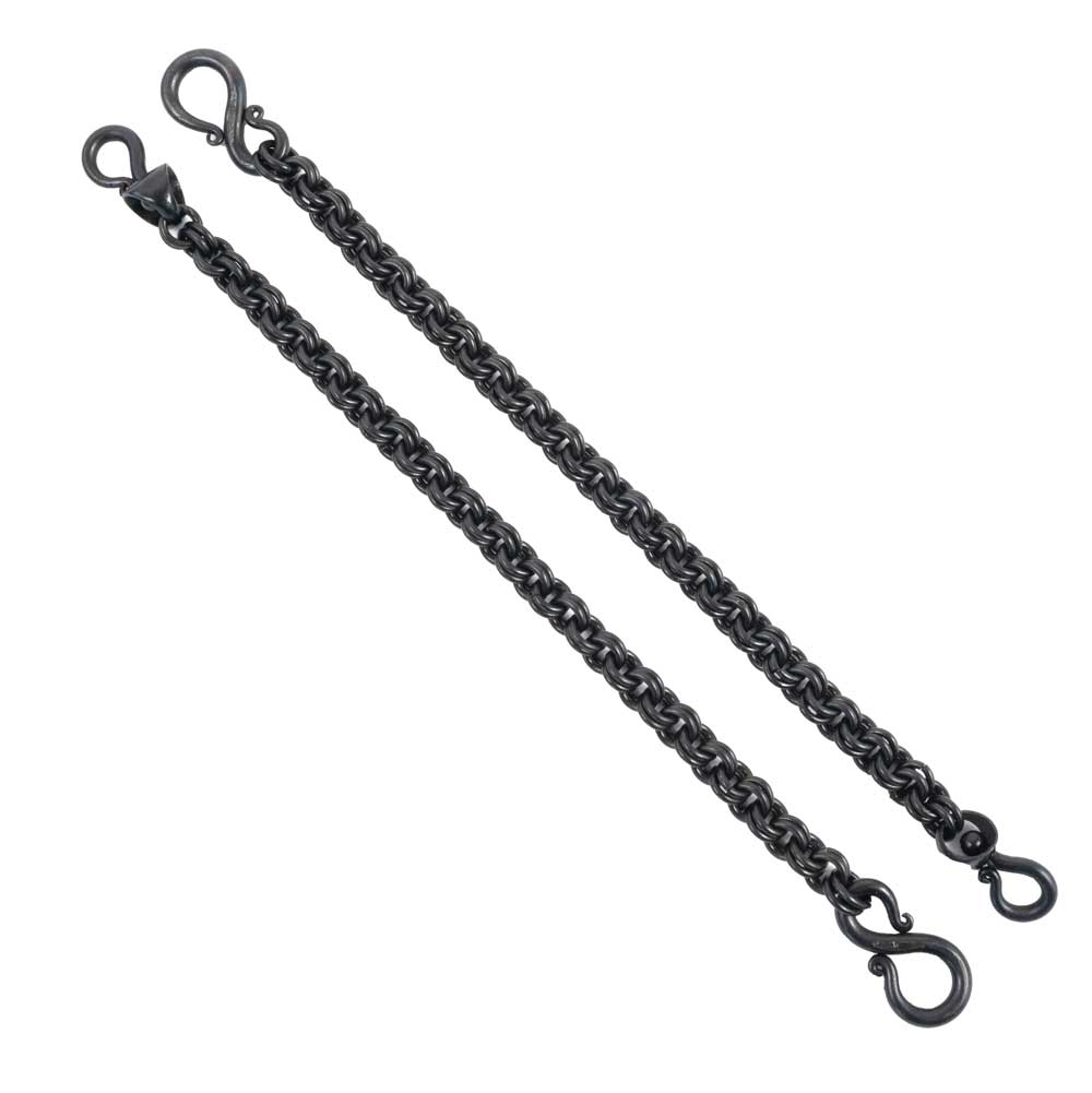 J. Rice 11.5" Black Double Link Rein Chains Tack - Reins J. Rice   