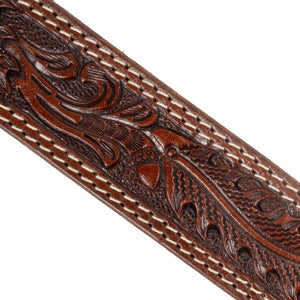 Ennis Acorn Tooled Belt MEN - Accessories - Belts & Suspenders Beddo Mountain Leather Goods   