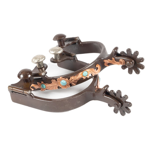 Formay Ladies Antique Brass N Gem Floral Spurs Tack - Spurs Formay