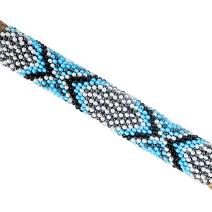 Teskey's Hand Beaded Blue, White, & Silver Over & Under Tack - Whips, Crops & Quirts TESKEY'S   