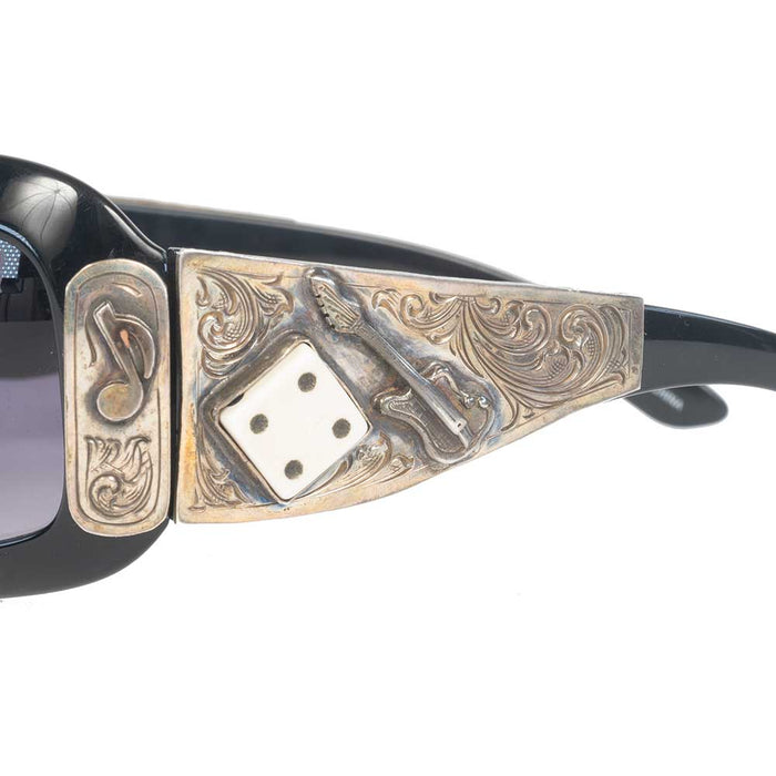 Used Hand Engraved Silver Music & Dice Sunglasses Sale Barn MISC