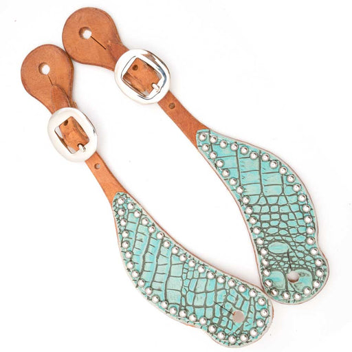 Teskey's Turquoise Gator Spur Straps Tack - Spur Straps Teskey's   