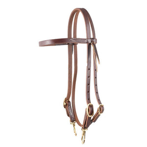 Teskey's Browband Headstall with Snap Bit Ends Tack - Headstalls Teskey's Heavy Oil  
