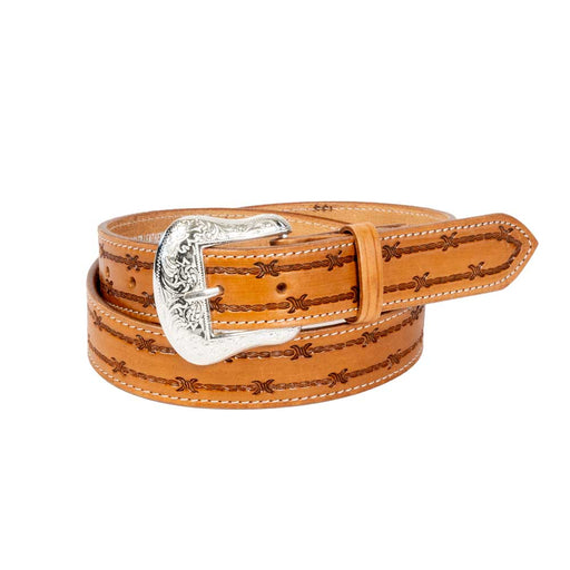 Teskey's Barbwire Tooled Belt MEN - Accessories - Belts & Suspenders Teskey's   