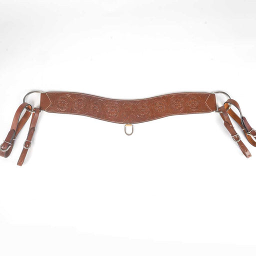 Teskey's Leather Chestnut Tripping Collar W/ Floral Tooling Tack - Breast Collars Teskey's