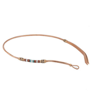 Teskey's Beaded Over-N-Under with Rawhide Accents Tack - Whips, Crops & Quirts Teskey's Rust/Black/Turquoise  