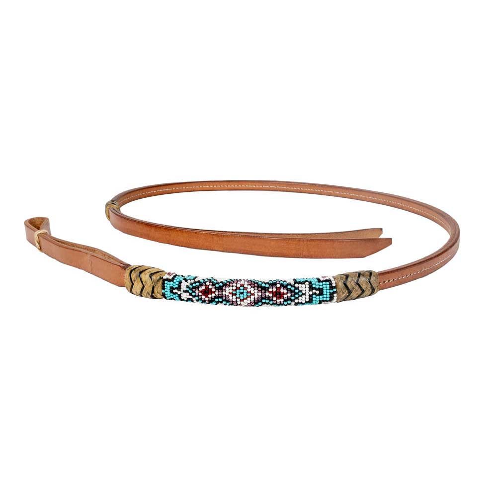 Teskey's Hand Beaded Turquoise & Cranberry Over & Under Tack - Whips, Crops & Quirts TESKEY'S   