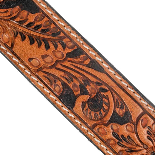 Gallatin Floral & Leaf Tooled Belt - FINAL SALE MEN - Accessories - Belts & Suspenders Beddo Mountain Leather Goods   