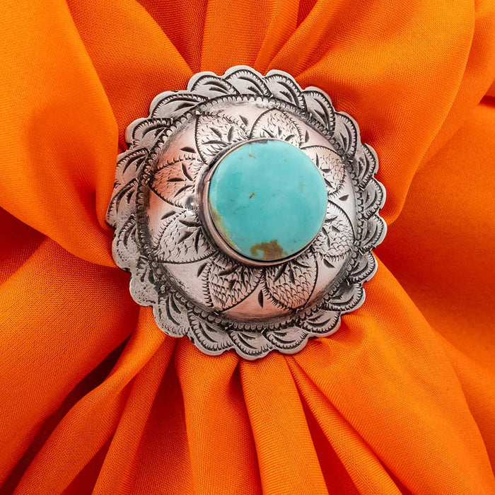 Concho w/ Turquoise Stone Scarf Slide WOMEN - Accessories - Scarves & Wraps Bunkhouse Designs   