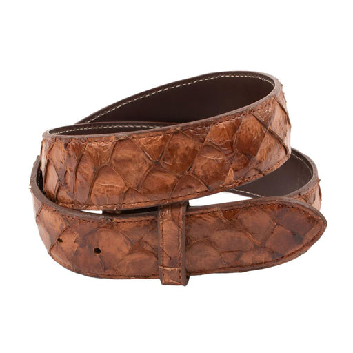 Chacon Leather Pirarucu Belt MEN - Accessories - Belts & Suspenders Chacon Leather Cognac 32 