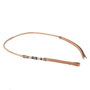 Teskey's Beaded Over-N-Under with Rawhide Accents Tack - Whips, Crops & Quirts Teskey's Black/Pink/Turquoise  